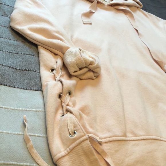 Garage Light Pink Side Tied Hoodie - Picture 3 of 5